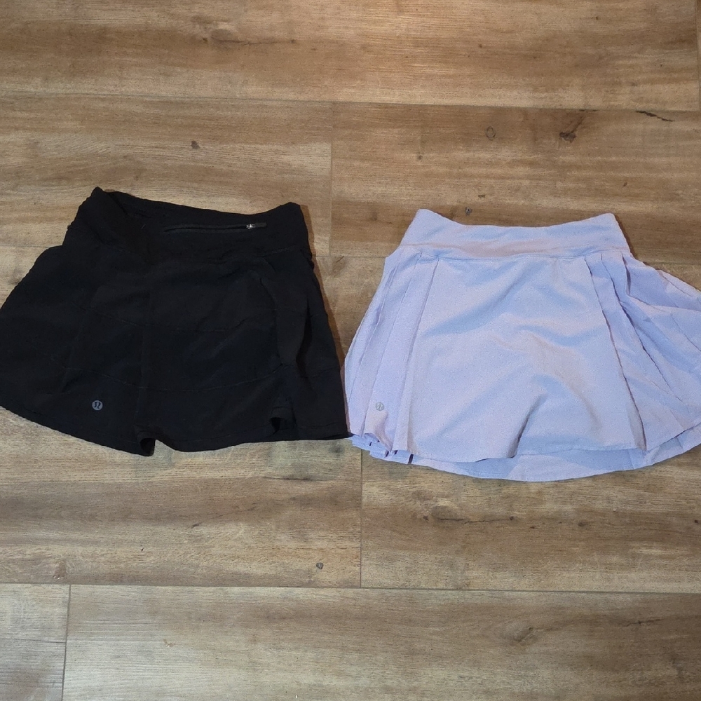 Lululemon Pace Rival Black and Lavender Skorts